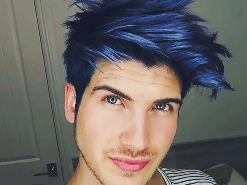 niebieskie włosy męskie